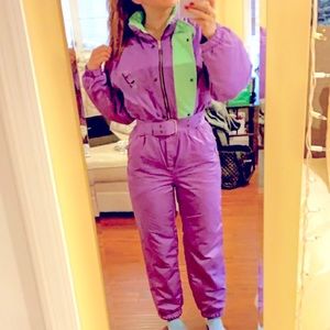 Vintage Purple Ski Suit